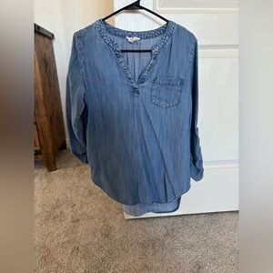 LOFT Women's Blue Denim Top